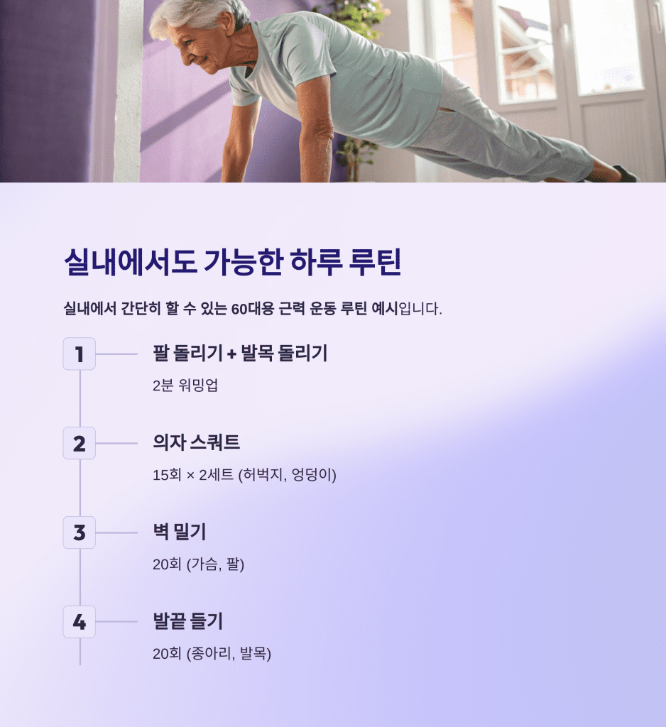 근육 빠지는 속도 막는 법, 60대 근력운동 루틴 7 7 4