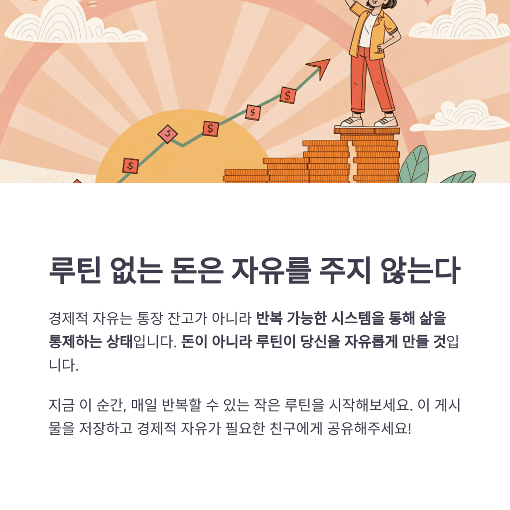 경제적 자유를 이루는 진짜 열쇠는 ‘돈’이 아닌 ‘루틴’ 10 9 13