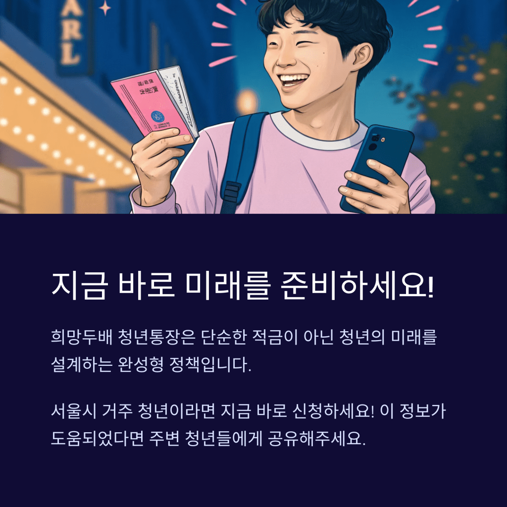 희망두배 청년통장 서울시 혜택 총정리 4 미래를 위한 준비
