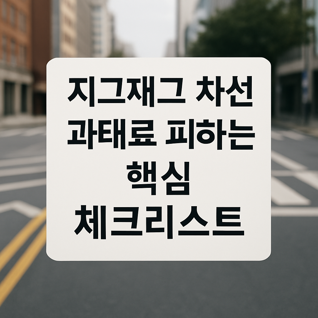 지그재그 차선 과태료 피하는 꿀팁