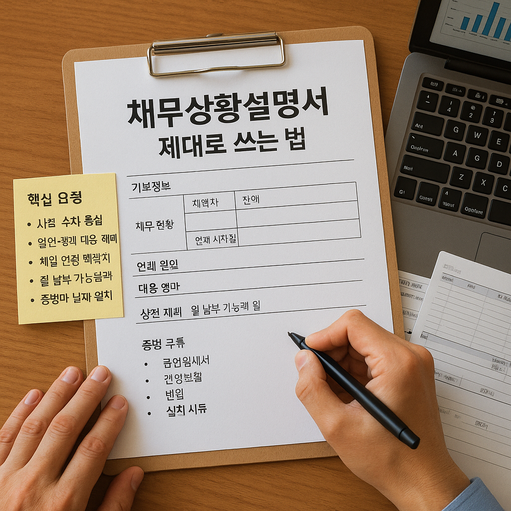 채무상환설명서 제대로 쓰는법